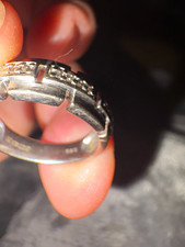 9ct White Gold Diamond Ring Size unsure Hallmarked Platinum Base Metal