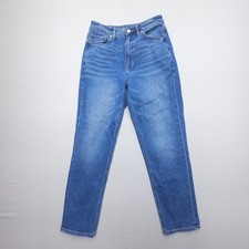 American Eagle Highest Rise Mom Jeans Size 6 Blue Stretch Cotton Model Denim