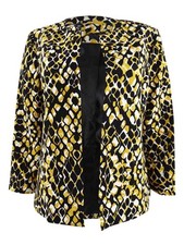 Kasper Women's Open-Front Animal-Print Jacket 6, Dijon Multi A093487806265