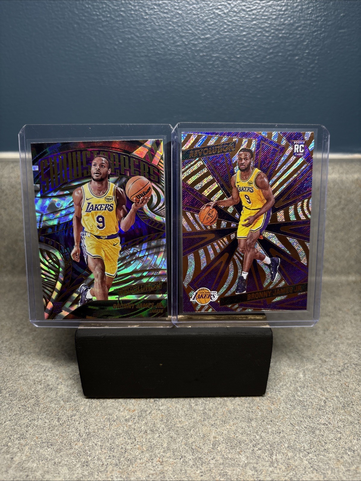 2024-25 Panini Revolution - Rookies Bronny James #118 Fractal (RC) and Base RC