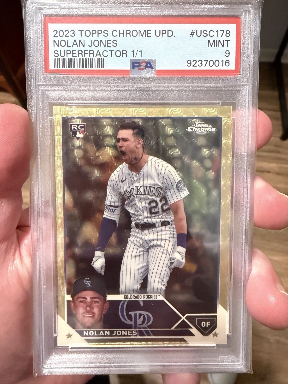 2023 Topps Chrome Update Nolan Jones Superfractor PSA 9 Rookie RC