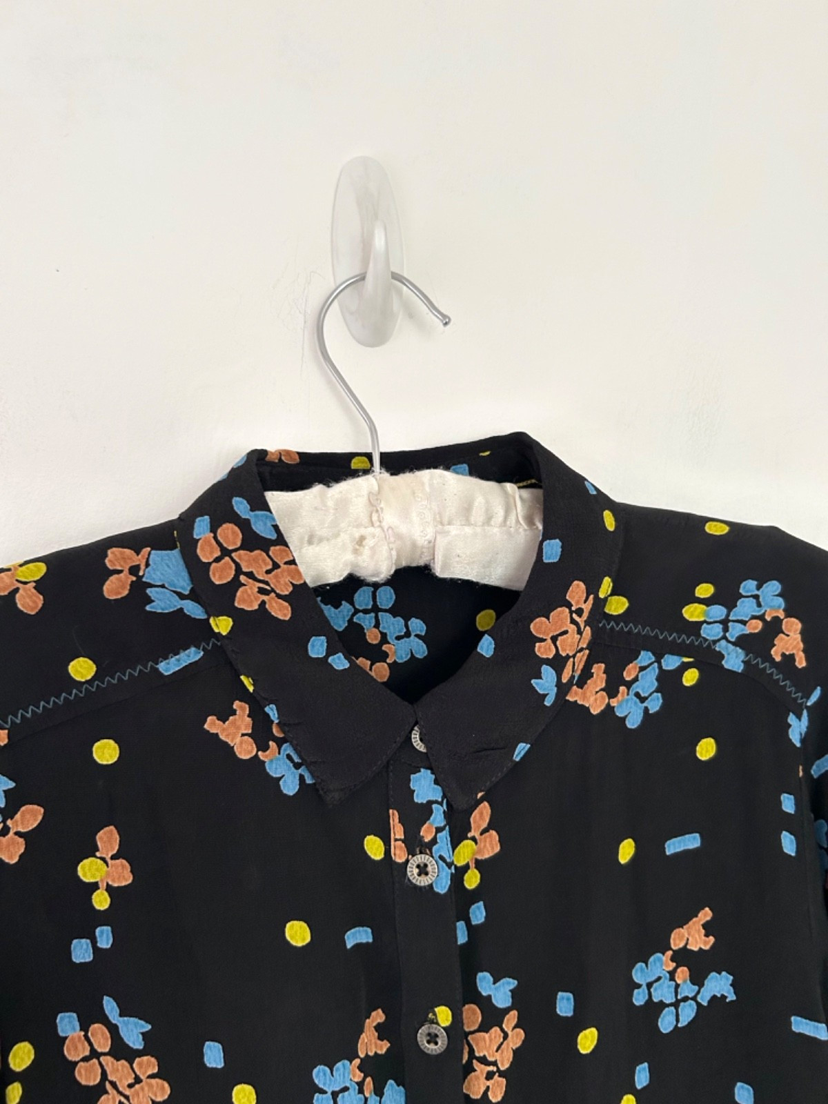 White Stuff Tunic Women's Black Pattern Button Po… - image 8