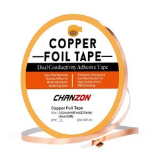 CHANZON Copper Foil Tape 5mm x 66ft Double-Sided Conductive Adhesive Roll