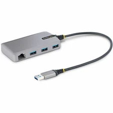 StarTech 3 USB-A Port USB Hub with Ethernet 5Gbps Bus Powered 5G3AGBBUSBAHUB