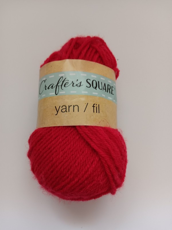 Crafter's Square yarn red 2.1oz 90% polyester 10% acrylic India 