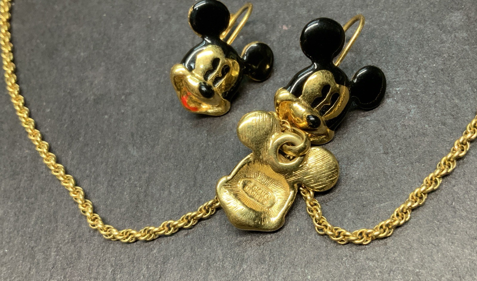 Vintage Disney Napier Mickey Mouse Necklace/earring Set, 16 Inch