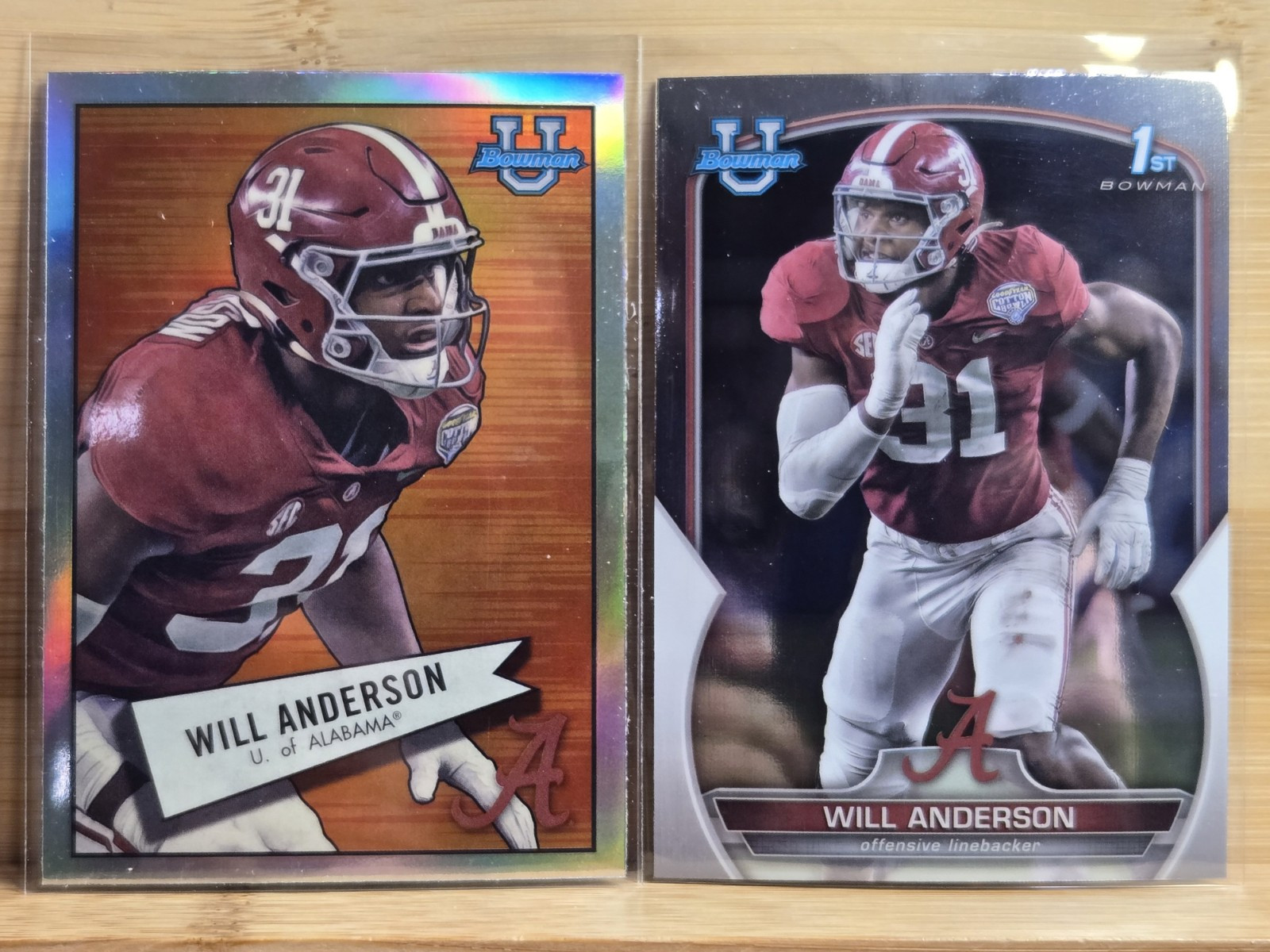 2022 Bowman University Chrome - #52 Will Anderson (RC) Plus Variation Alabama