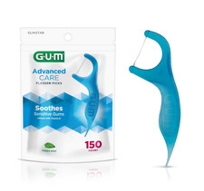 GUM Advanced Care Floss Picks Dental Flossers for Adults Vitamin E Fluoride 150