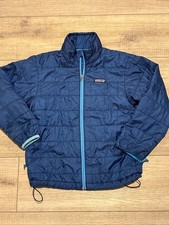 Patagonia Kids Nano Puff Brick Quilted Puffer Jacket Boys Girls S 7-8 Navy READ