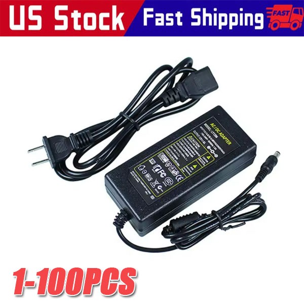 12V 5A 5 AMP 60W DC Power Supply Adapter Transformer LED Strip CCTV PC 5050 USA