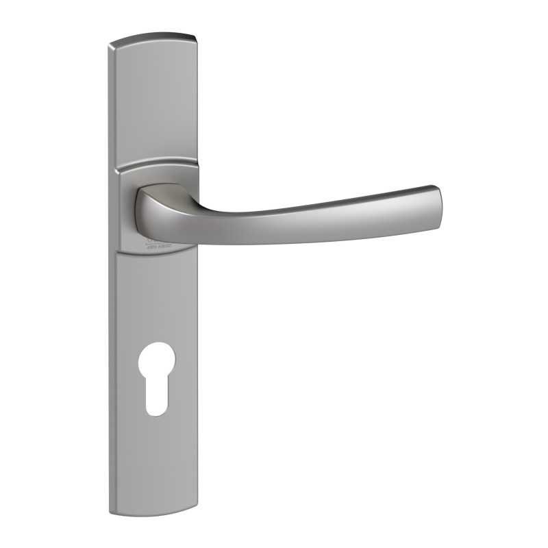 Poignée de porte Muze VACHETTE grand modèle en finition chromé velours haut de gamme
