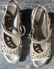 Women's Tan Naot Deluxe Champagne Biscuit Women's Leather Wedge Sandals 5.5US 37 — photo 9