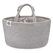 Parker Baby Rope Diaper Caddy Organizer - Nursery Storage Bin and Car Organiz...