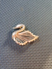 Vintage Gold-Tone Swan Goose Brooch