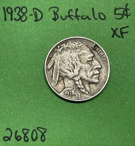 1938 D Buffalo 🦬 Indian Head Nickel 5c Xf Extra Fine