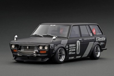 Ignition Model IG3150 1:18 Datsun Bluebird 510 Kombi Modellauto Schwarz Matt