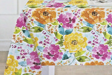 Spring Summer Fabric Tablecloth 60" Rd Easy Care Stain Resistant Beach House