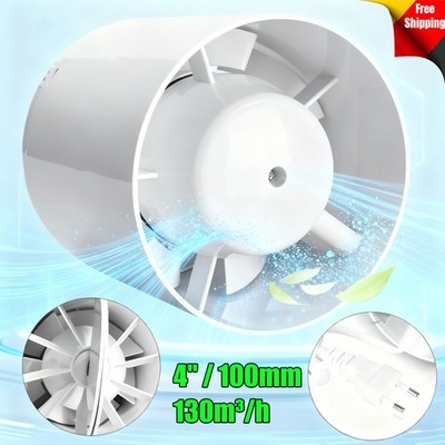 100mm Rohrventilator Inline-Abluftventilator Rohrlüfter 130m³/h Kanalventilator