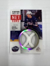 2025-26 SP Game Used 4 Nations Face-Off Net Cord Jersey #d 2/35 Austin Matthews