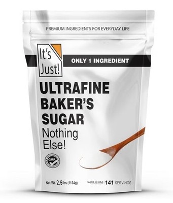 It's Just! - Ultrafine Caster (Baking) Sugar, 2.5lbs, 100% Pure Cane Sugar