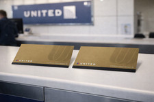 United Airlines Vintage Tulip Logo Ticket Wallets Folders (2) - Set First Class