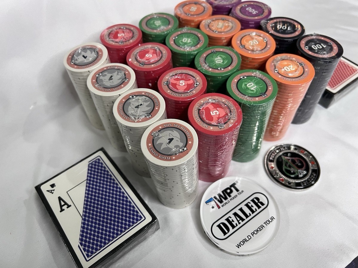 500 (CASINO ROYAL) ceramic poker chips w/silver Case | eBay