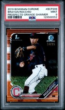 2019 BOWMAN CHROME PROSPECTS ORANGE SHIMMER #BCP209 BRAYAN ROCCHIO 14/25 PSA 9