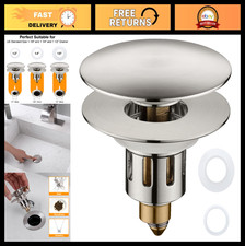 Upgraded Universal Bathroom Sink Stopper - Push Type Drain Filter, 1 1/8"-1 1/4