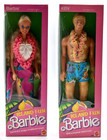 2x Mattel 1987 Island Fun Puppe: Barbie 4061 + Ken 4060 / Beine fleckig / NrfB