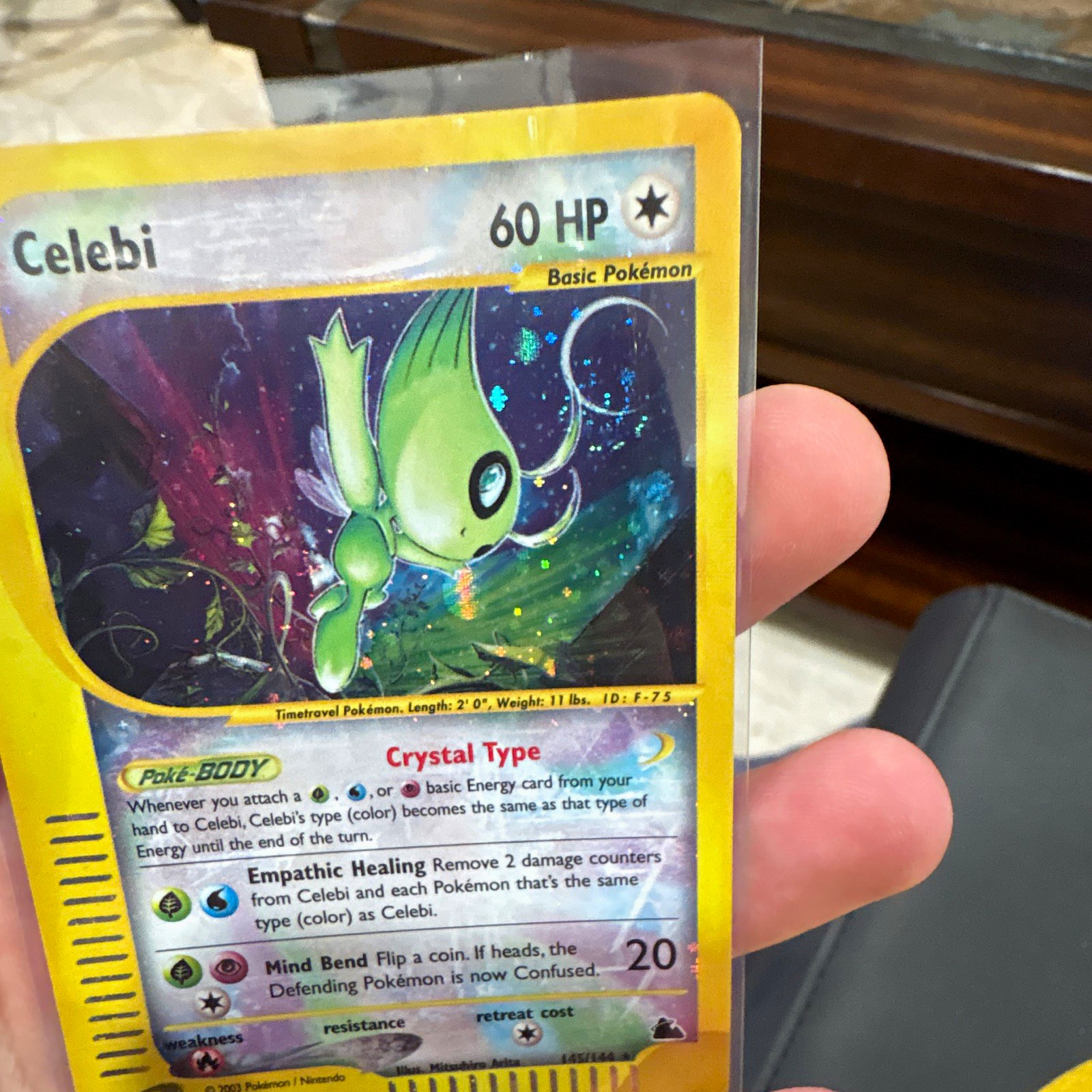 Pokemon NM Celebi Crystal Holo w/SWIRL 145/144 Secret Rare Skyridge English 2002