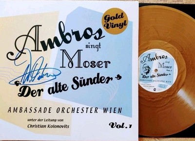 Wolfgang Ambros original Autogramm auf ''Der Alte Sünder'' Moser Vinyl LP signiert