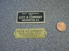 Antique Lutz & Company Washington DC Georgetown Trunk Label Sign Furniture tags