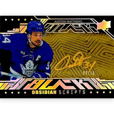 2025-26 UPPER DECK SPX BLACK OBSIDIAN SCRIPTS GOLD #OS-AM AUSTON MATTHEWS /10