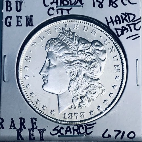 1878 CC BU GEM MORGAN SILVER DOLLAR UNC MS+++ U.S. MINT RARE KEY COIN 6710