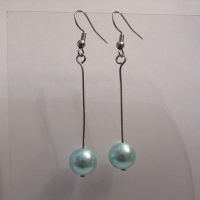 Blue Silver Tone Drop Earrings Chic Boho Beach Simple Summer Fashion Jewelry