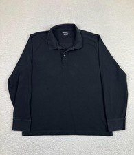 UNTUCKit Polo Shirt Mens XL Black Avignon Pima Cotton Long Sleeve Casual Knit