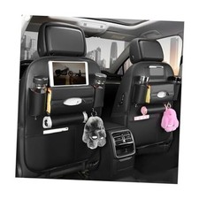 2PCS Car Seatback Organizer, Waterproof Leather Seat Back Storage with Black