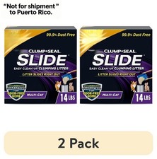  2 packSLIDE Cat Litter, Easy Clean-up Multi-Cat Clumping Litter, 14 lbs