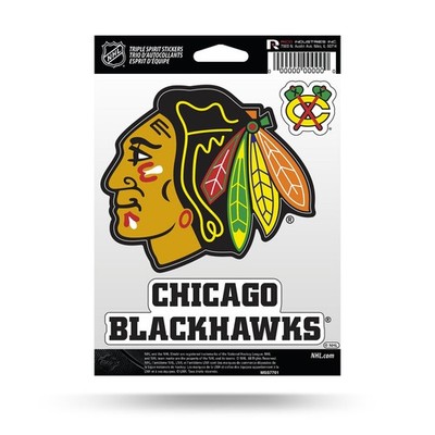 Chicago Blackhawks NHL Triple Spirit Stickers 3 Pack Aufkleber