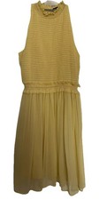 Zara Yellow Racer Neck Dress  Size S. Chest 32”, Length 34”