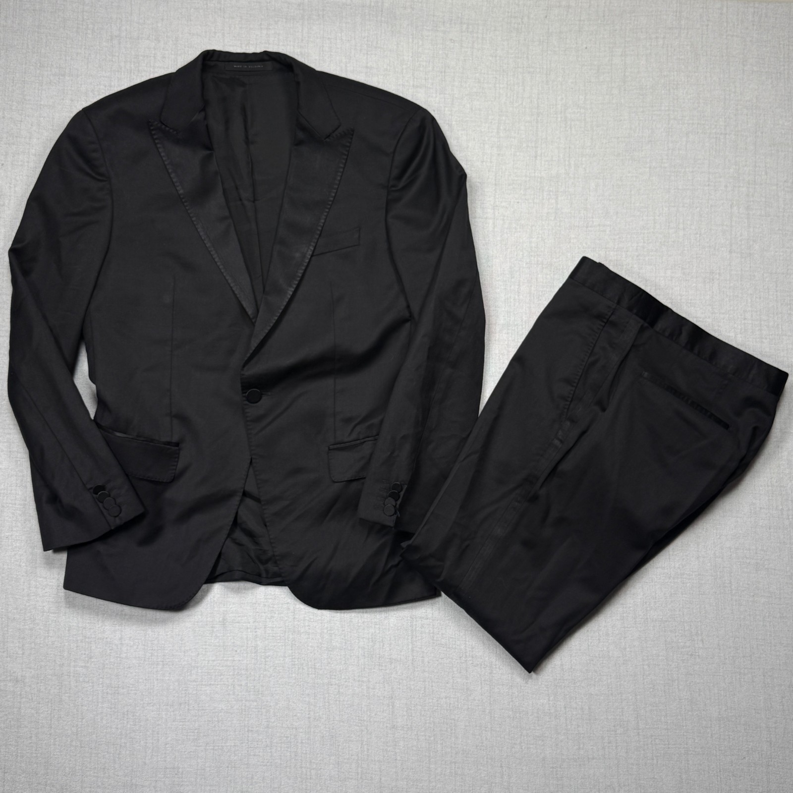 Hugo Boss Suit Jacket One Button Lined Black Wool Workwear Size 38S