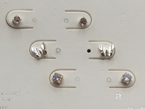 A New Day Sterling Silber Zirkonia Ohrring Set Schmetterling - Bild 2 von 4
