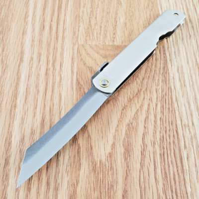 Higonokami No 4 Folding Knife 2.63'' SK5 Carbon Steel Blade Stainless Handle 