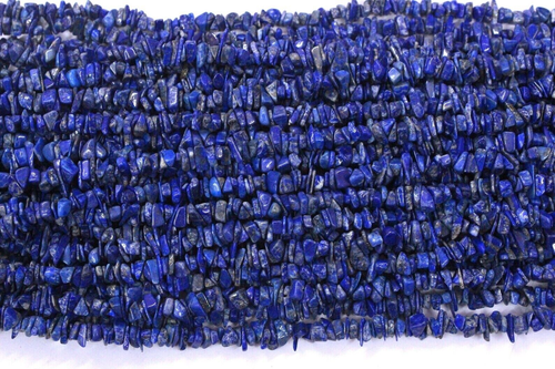 Good Quality 16"Long Natural Lapis Lazuli Gemstone Uncut Chips 6-8 MM SmoothBead - Picture 2 of 4
