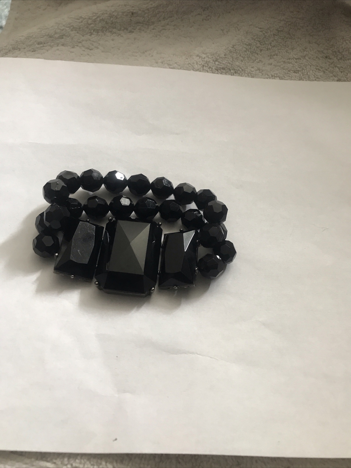 Black Solid Elastic Bracelet - image 3