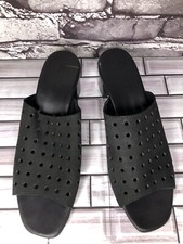 Munro Black Suede Leather Perforated Open Toe...