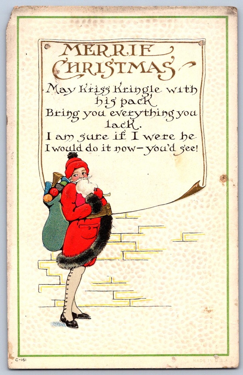 K18/ Santa Claus Merry Christmas Postcard Jolly 167 | eBay