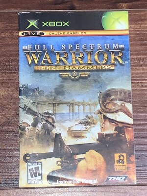 Full Spectrum Warrior Ten Hammers XBOX Instruction Manual Only