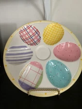 Fitz and Floyd Colorful Egg Plate "A Good Egg" 8 Inches Unused