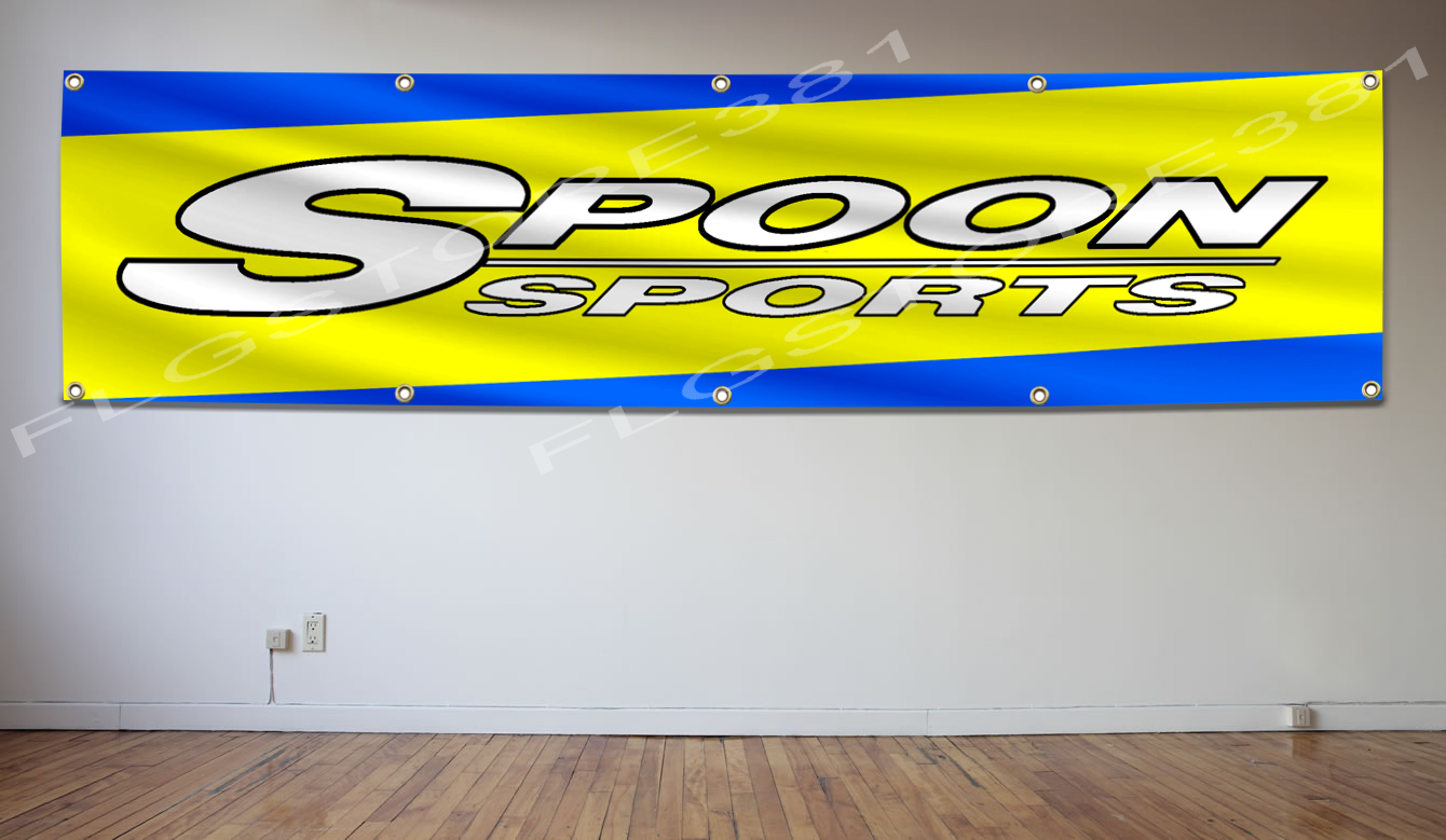 Spoon Sports Banner Flag 2X8 Ft Honda sports Car Japanese Garage Wall ...